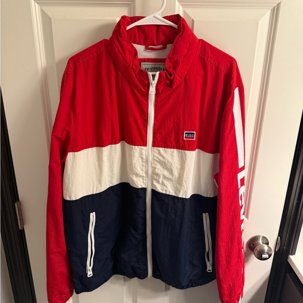 Levi's Red and White Mesh Jacket